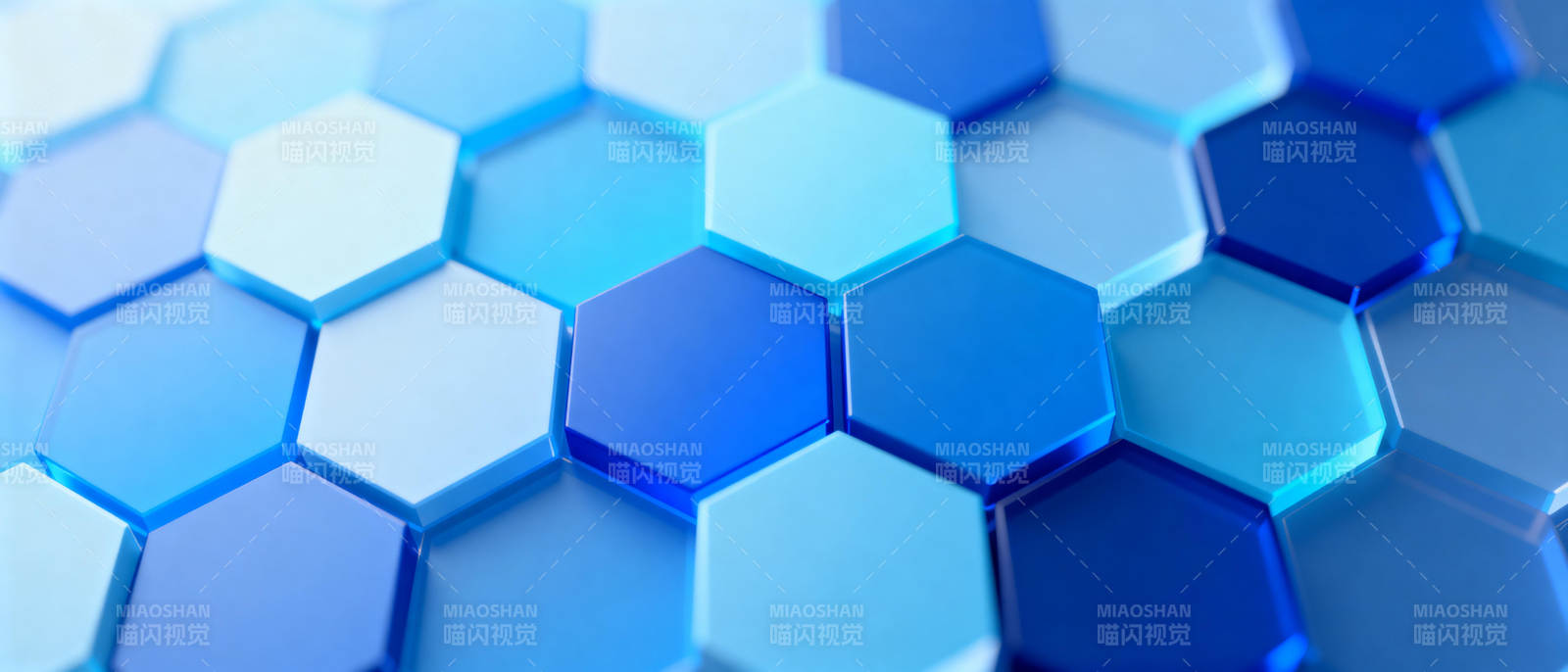 蓝色六边形图案图片