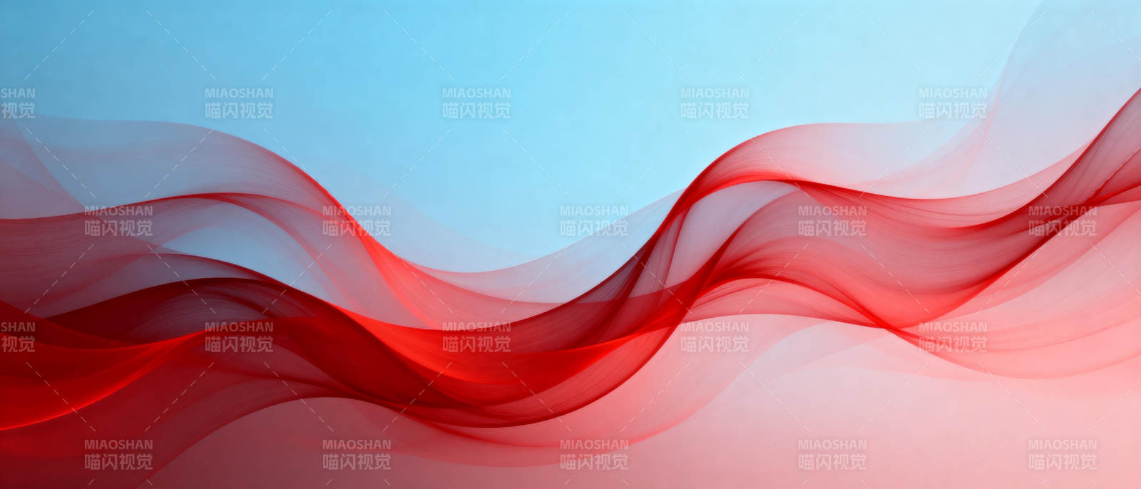 红蓝交织的波浪图片