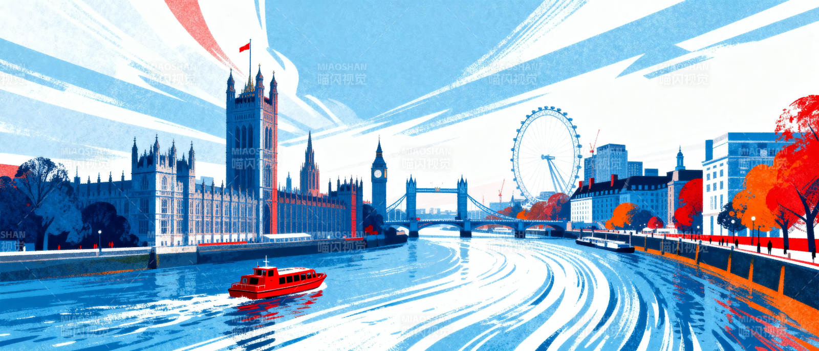 伦敦泰晤士河畔图片