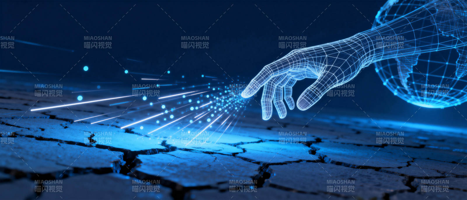 数字之手触碰未来图片