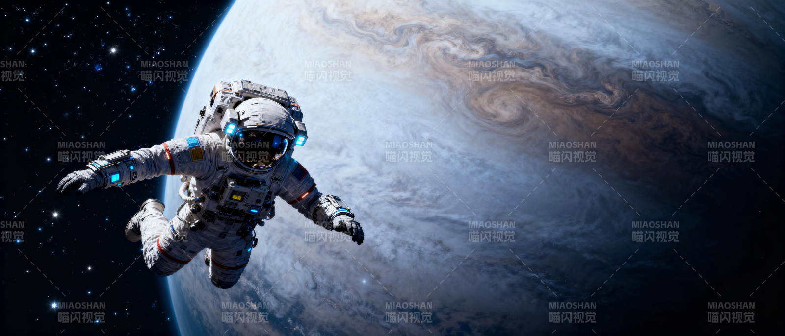 宇航员太空漫游图片