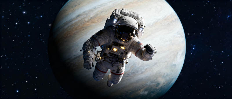 宇航员太空漫游图片