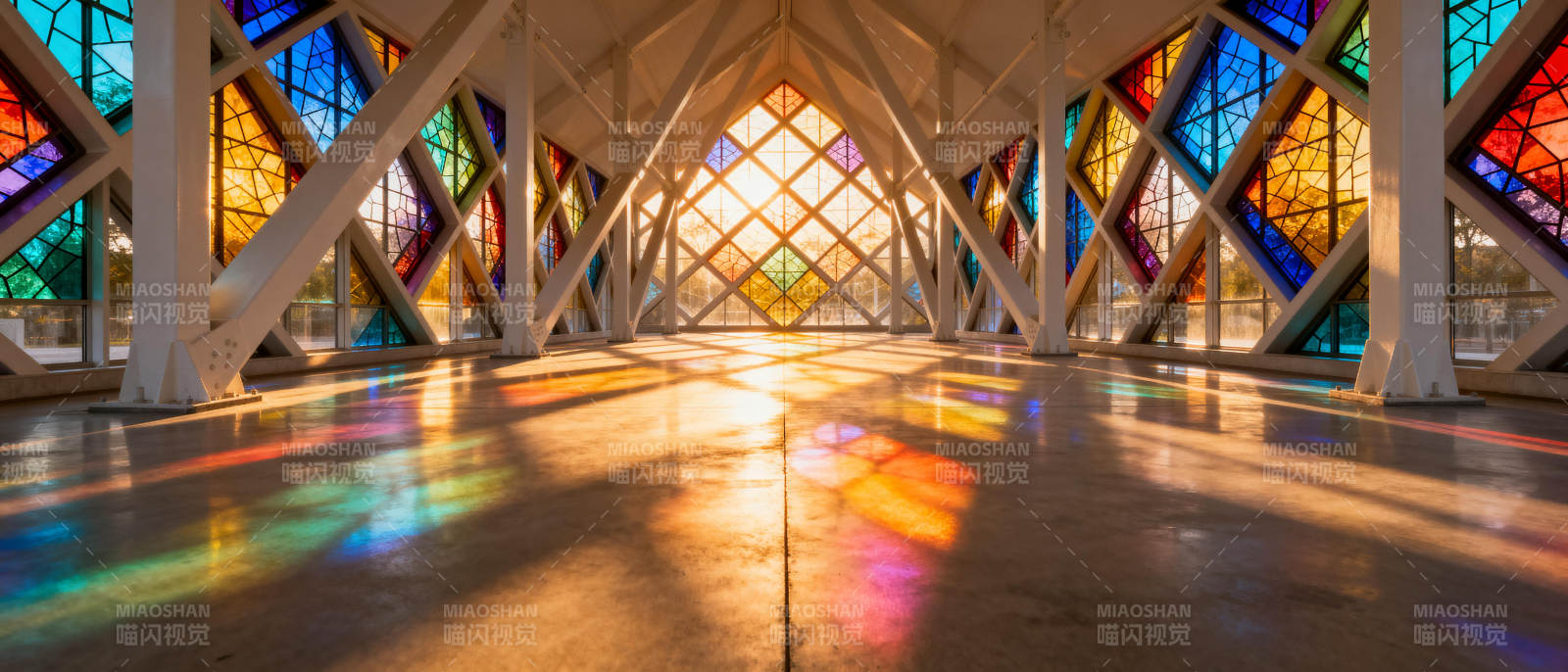 彩窗光影交织图片