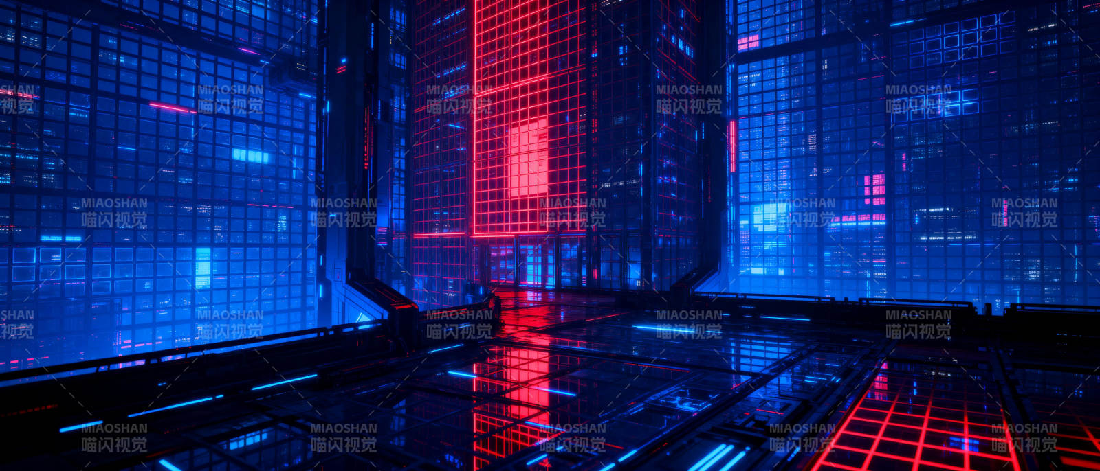 赛博都市夜景图片