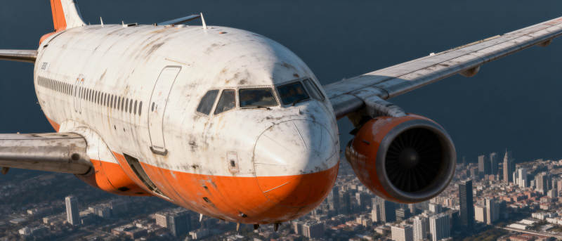 飞机俯瞰城市图片