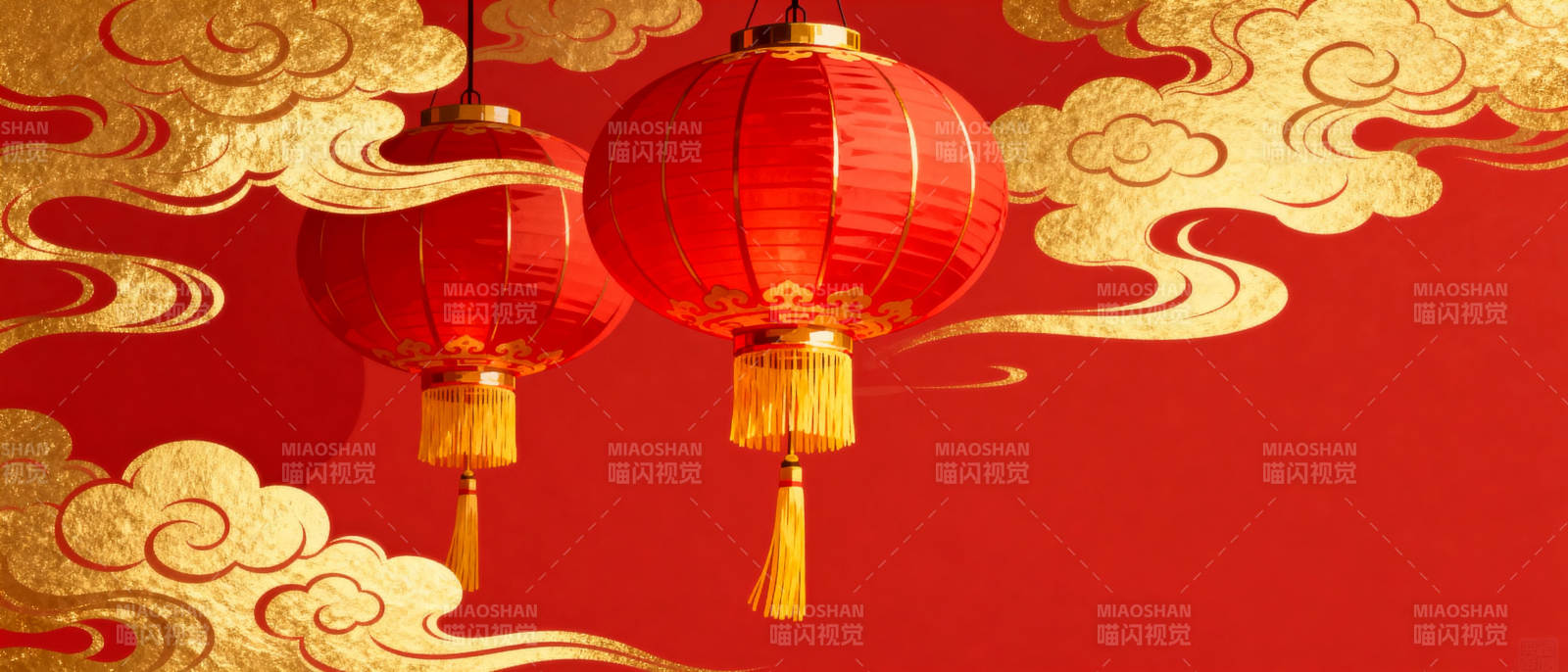 红灯笼迎新春图片