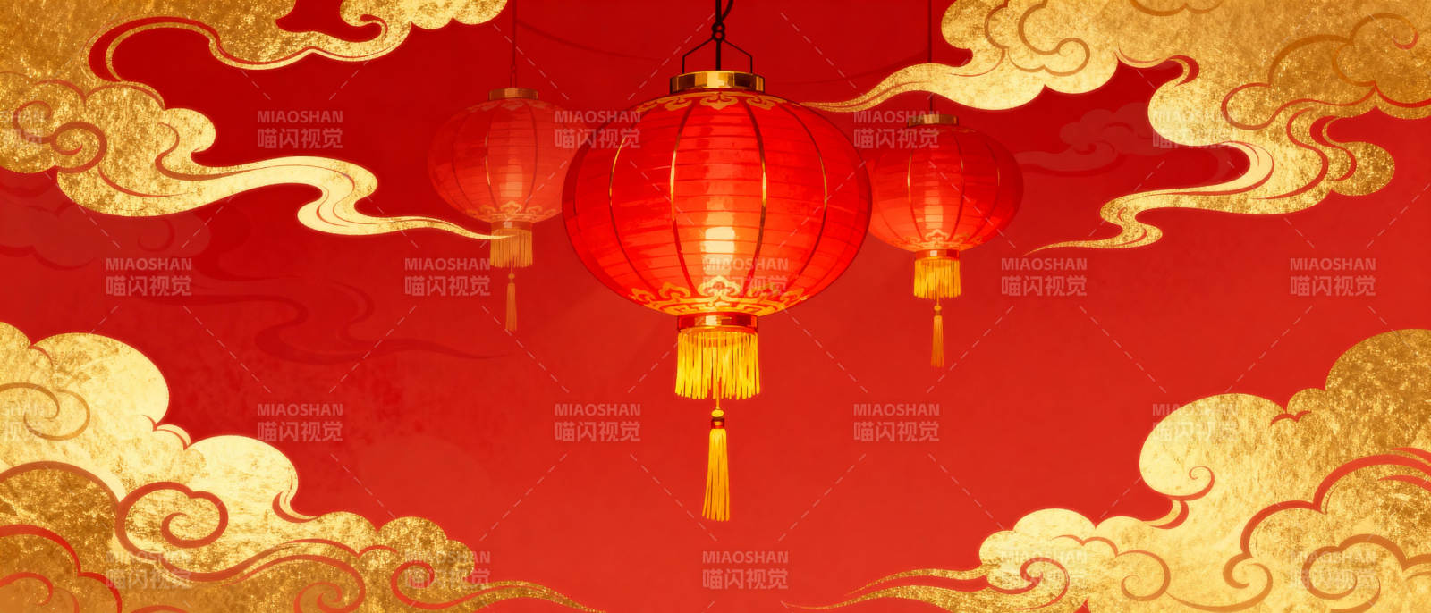 红灯映云祥瑞年图片