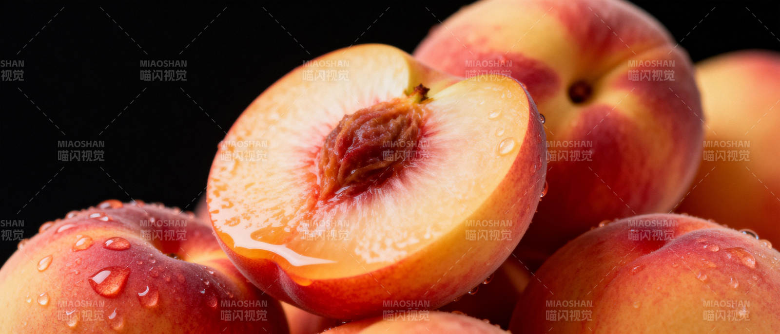 鲜嫩多汁的桃子图片