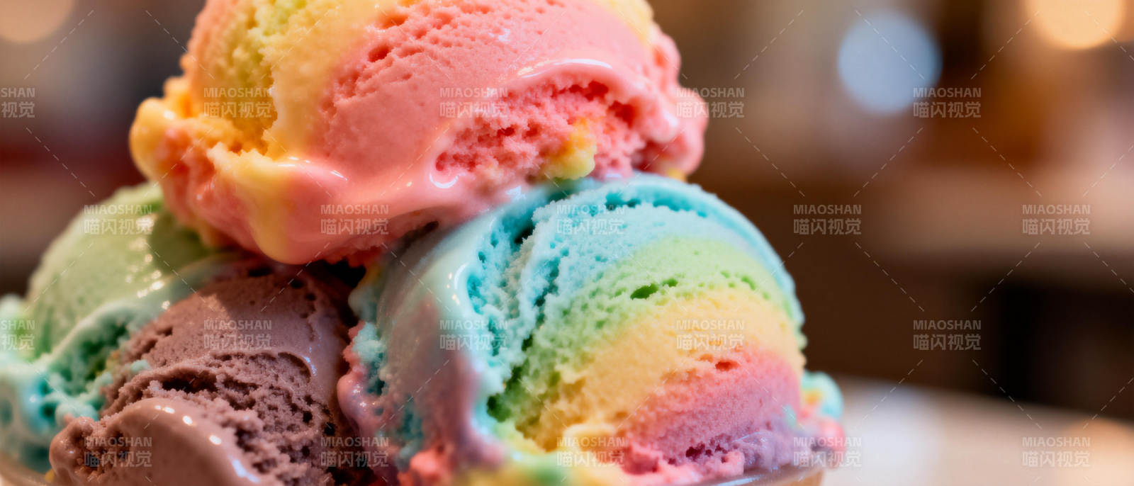 彩虹冰淇淋图片
