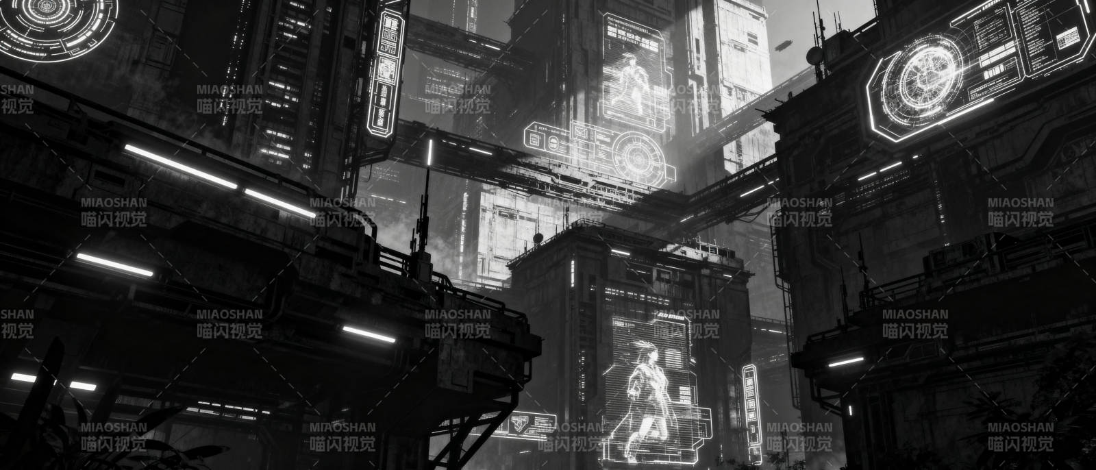 赛博都市夜景图片