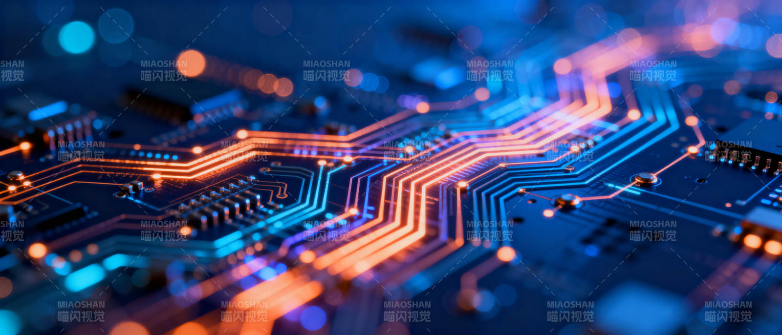 电路板光影交错图片