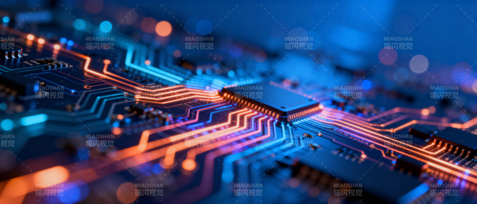 芯片电路光效图图片