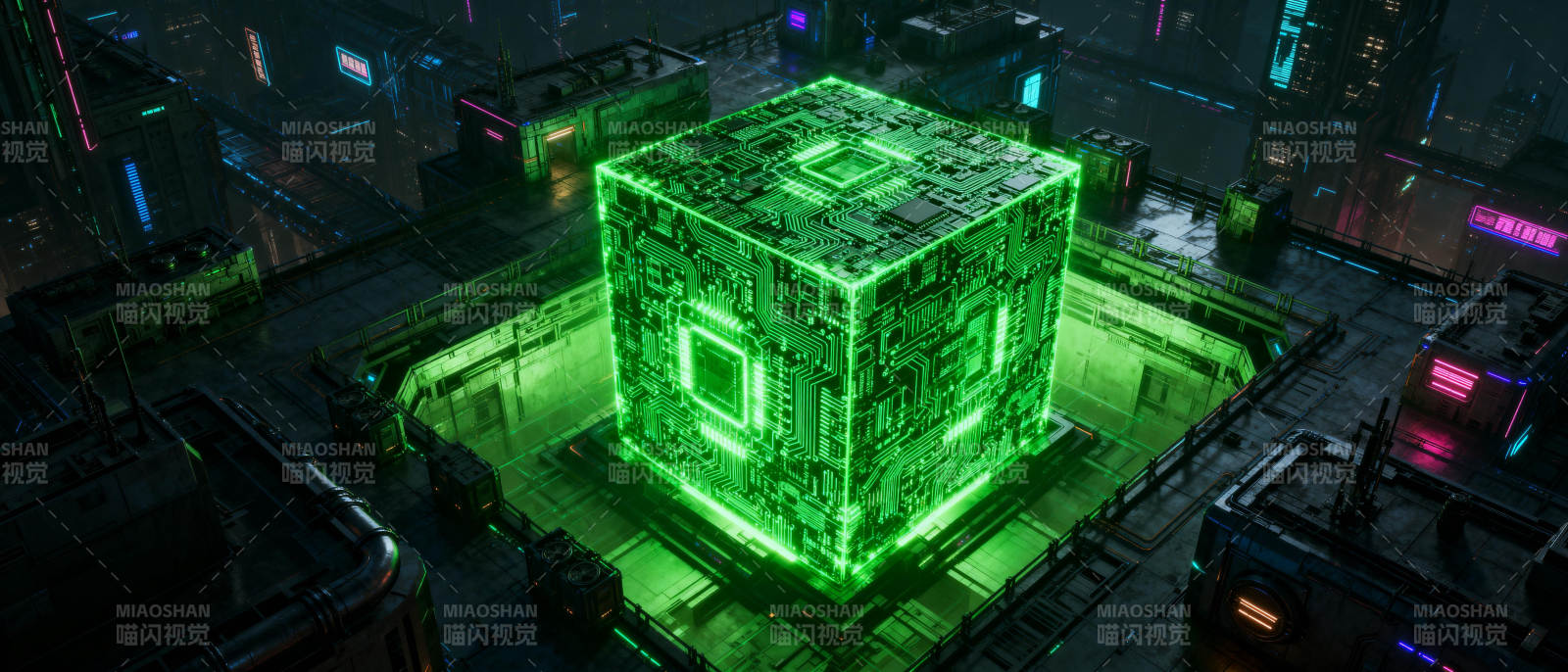 霓虹立方体图片