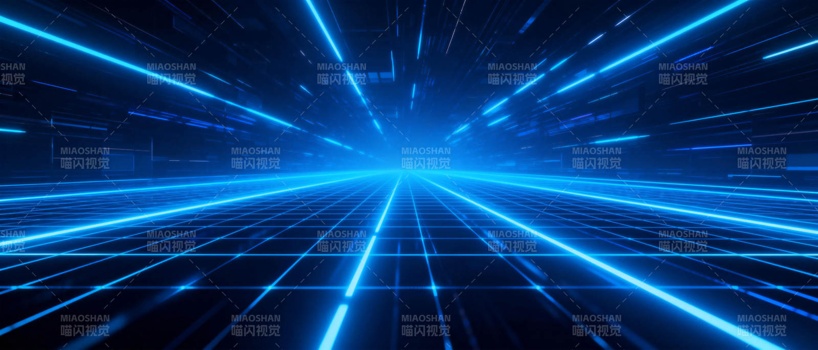 蓝色科技隧道图片