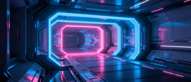 霓虹科幻隧道图片