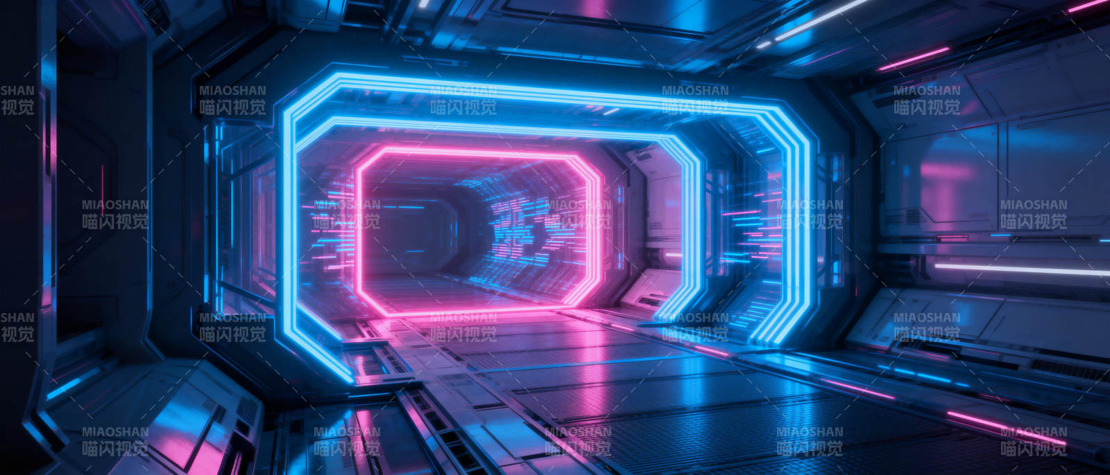 霓虹科幻隧道图片