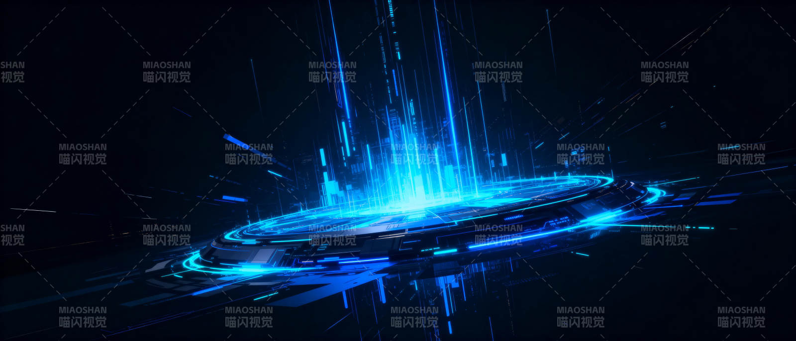 蓝色光圈科技感图片