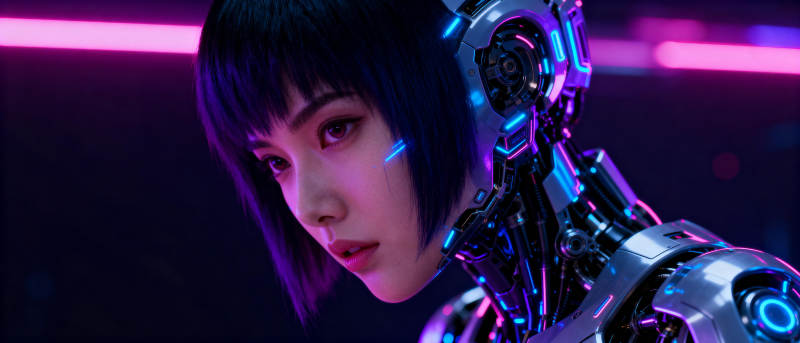 赛博少女凝视图片