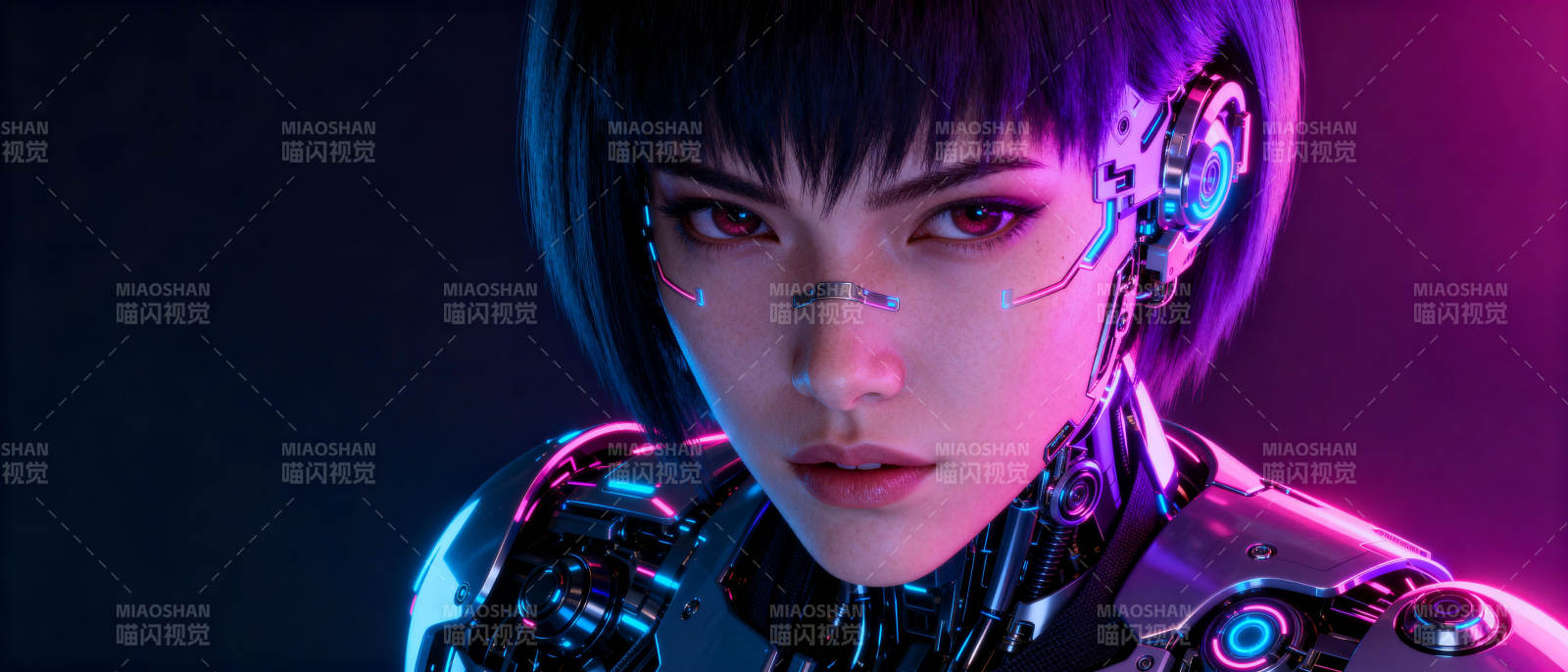 赛博少女凝视图片