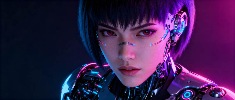 赛博少女凝视图片