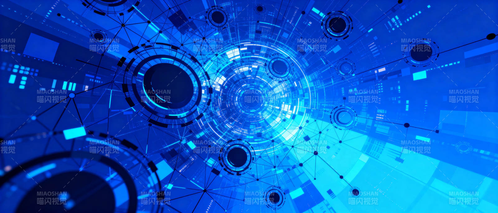 科技蓝光隧道图片