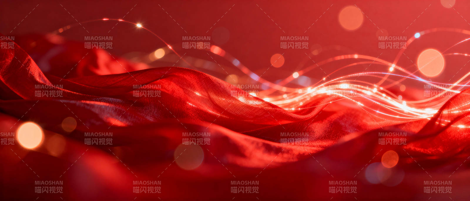 红色波浪光影图片