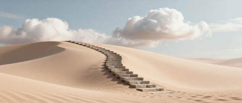 沙漠阶梯通天际图片