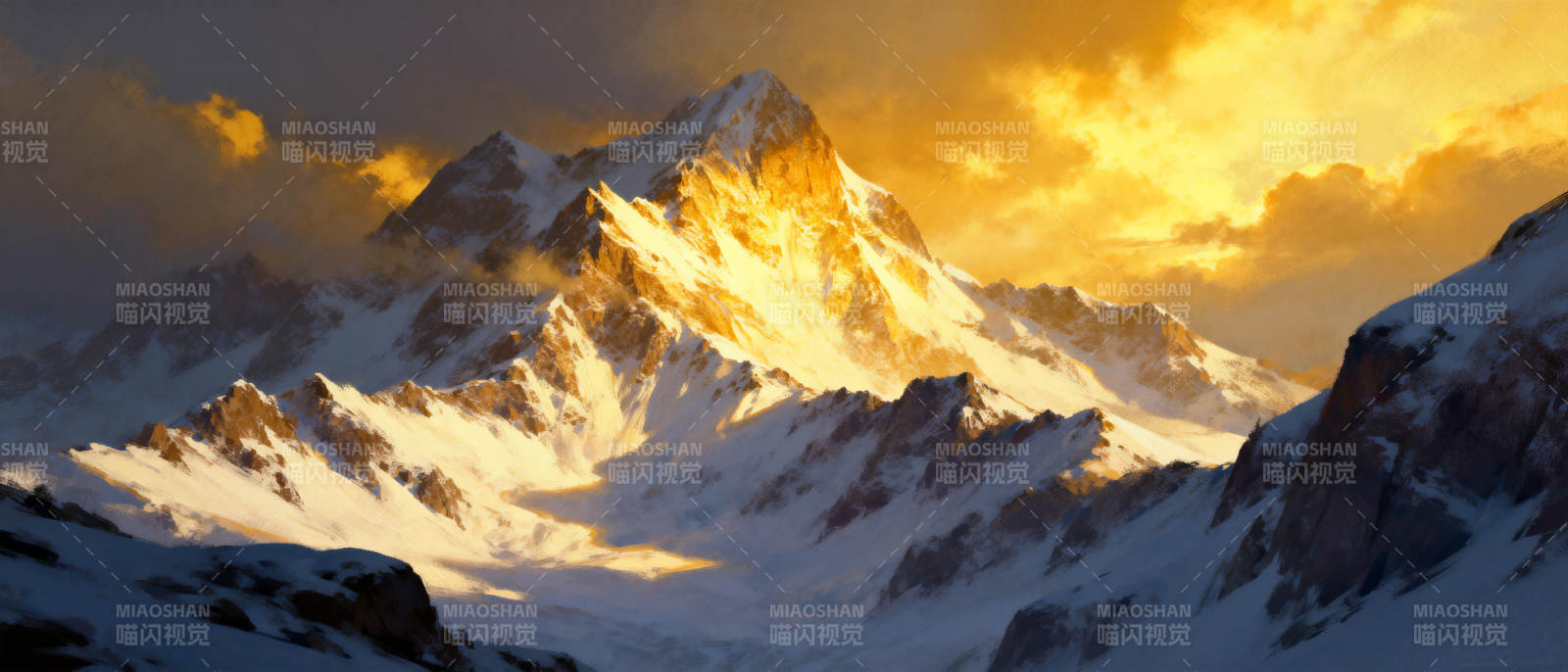 雪山日出图片