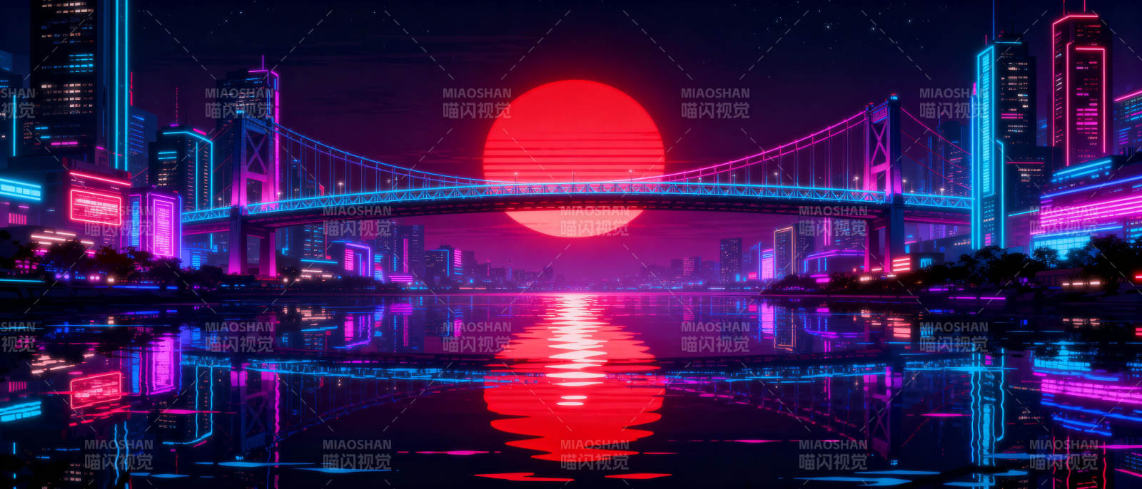 霓虹都市夜景图片