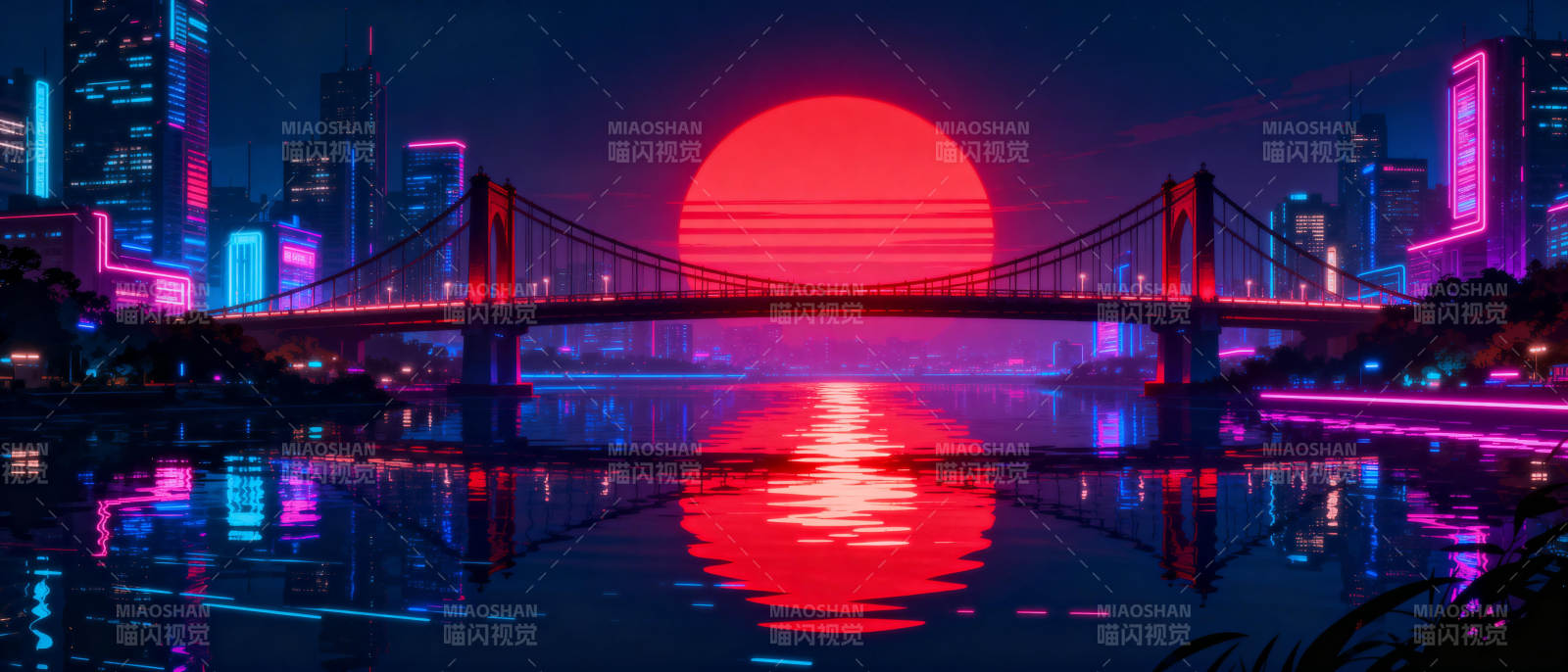 霓虹都市夜景图片