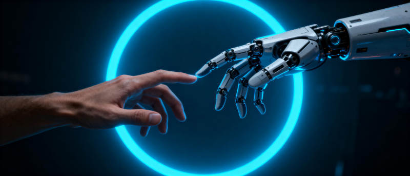 人机触碰未来图片