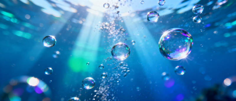 水下光斑气泡图片