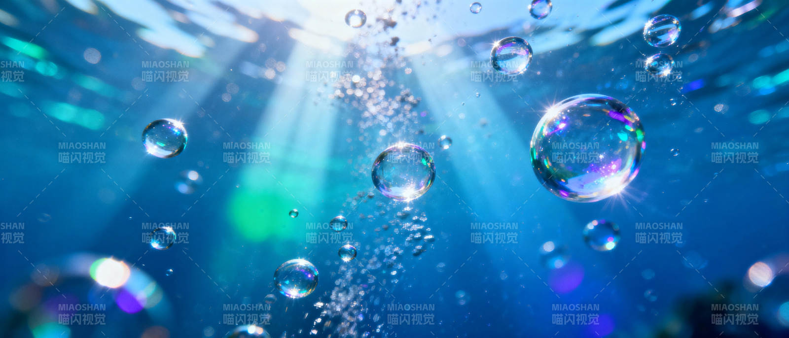 水下光斑气泡图片