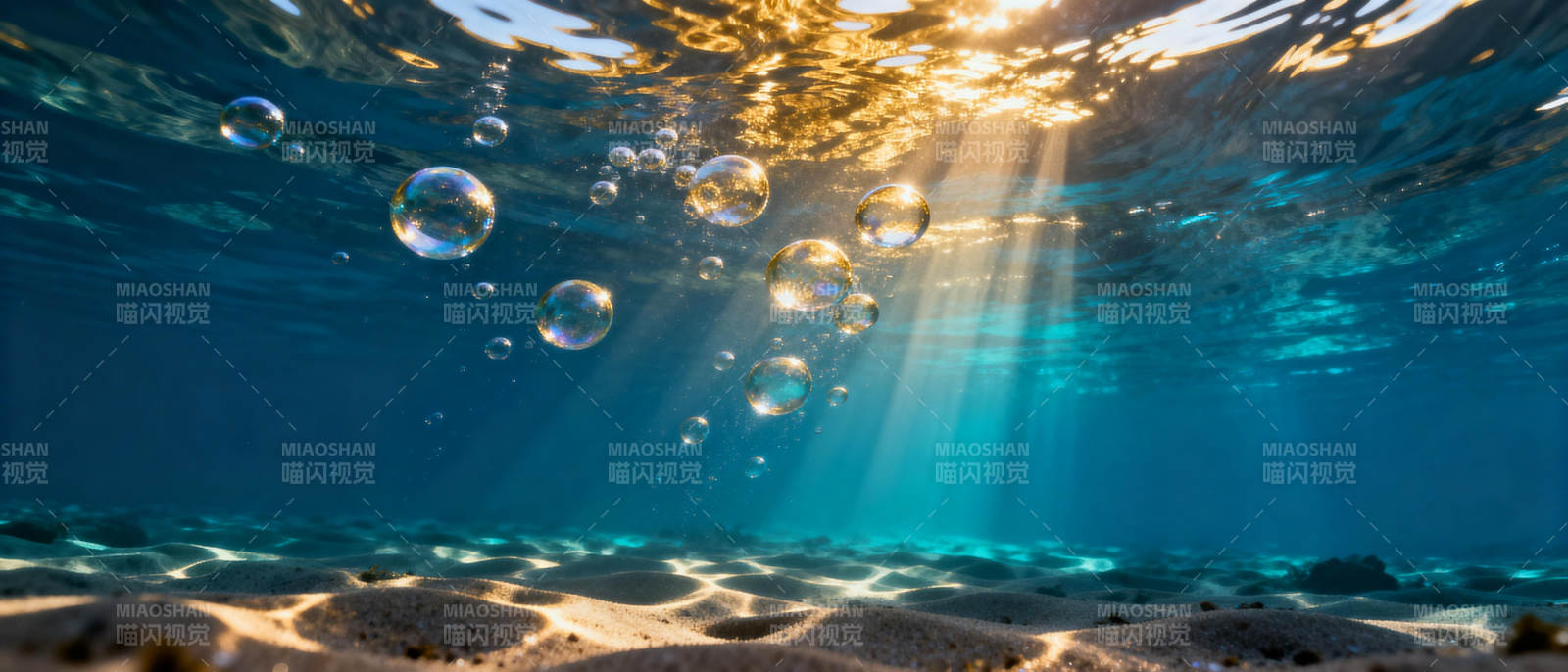 水下光斑气泡图片