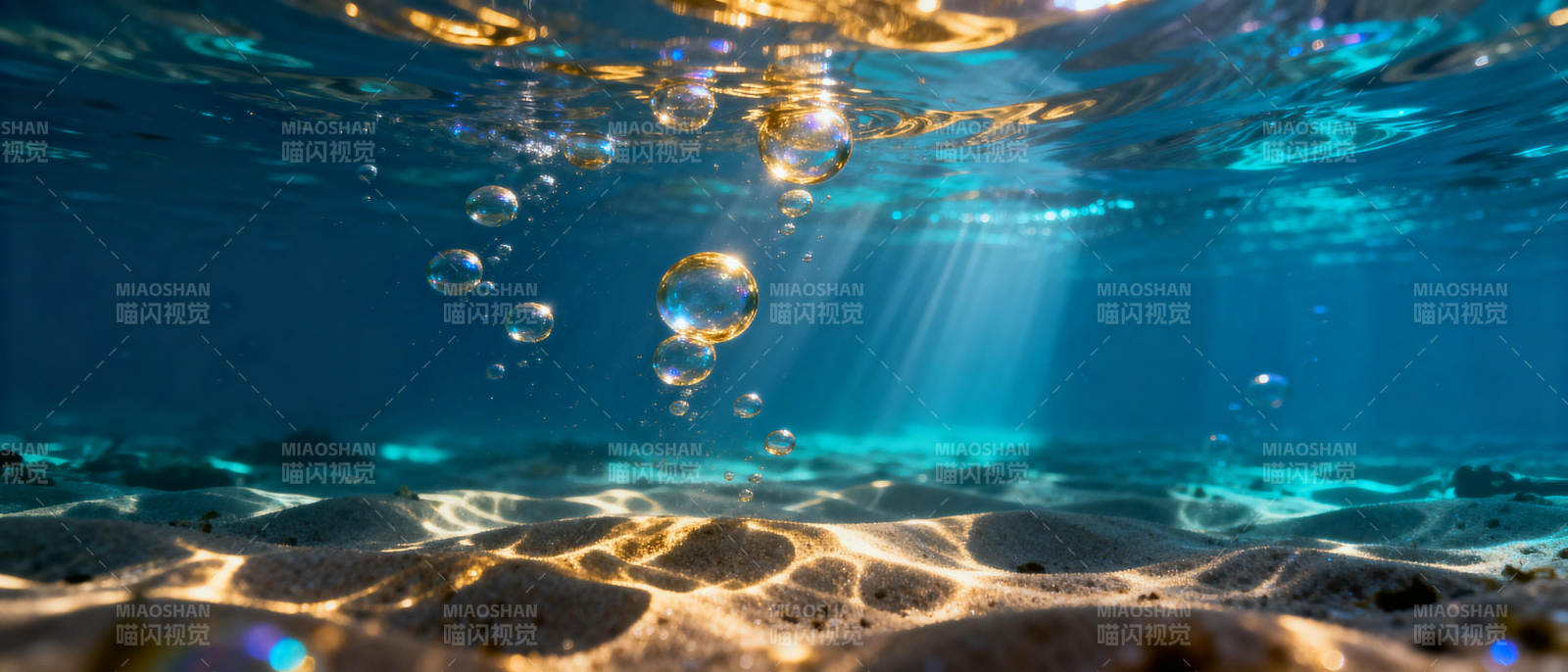 海底光影泡泡图片