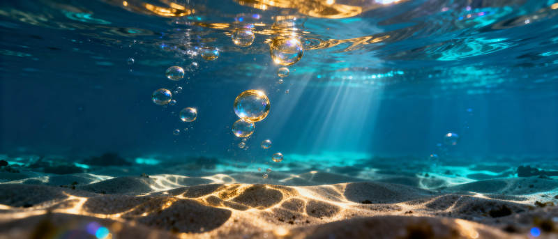 海底光影泡泡图片