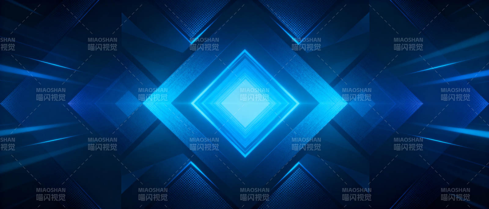 蓝色几何光效背景图片