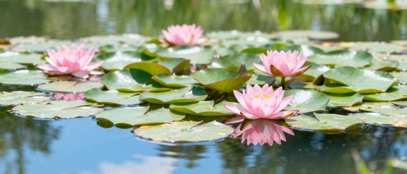 池塘荷花盛开图片