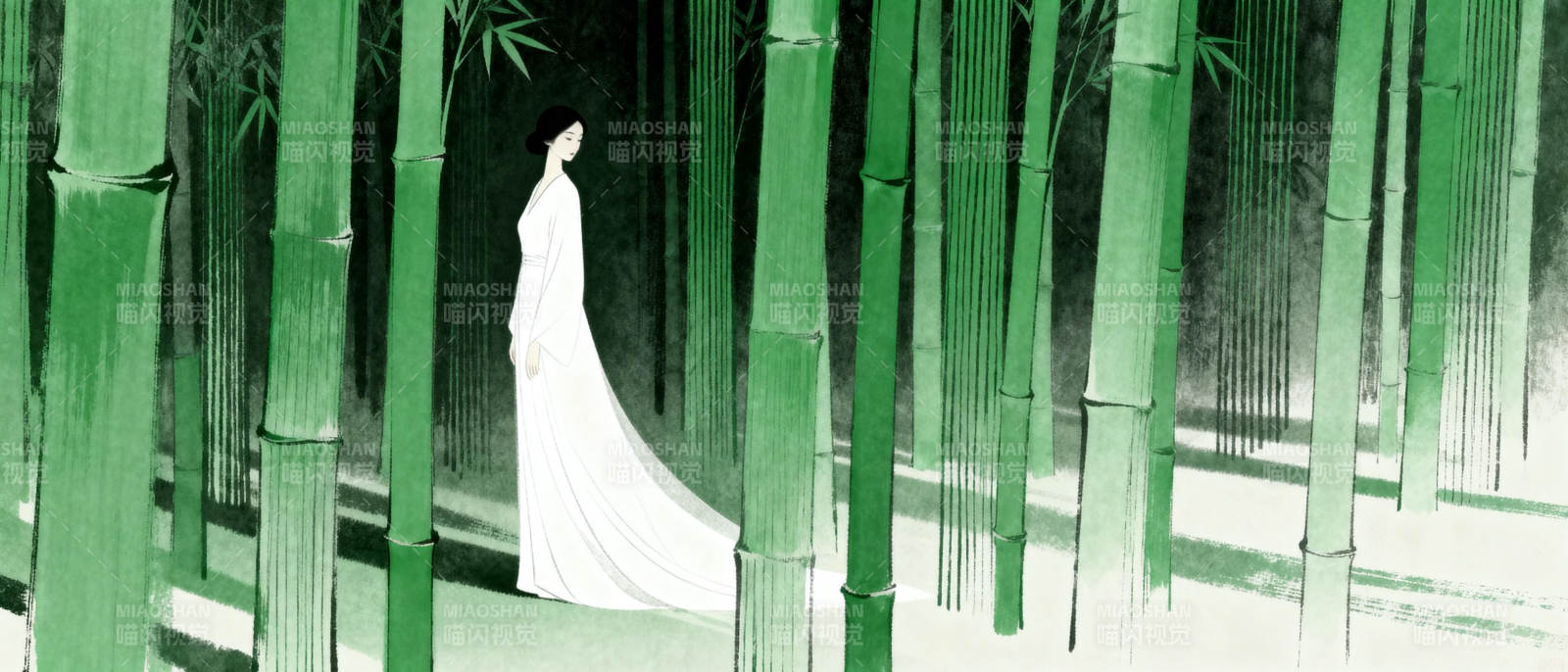 竹影佳人图片