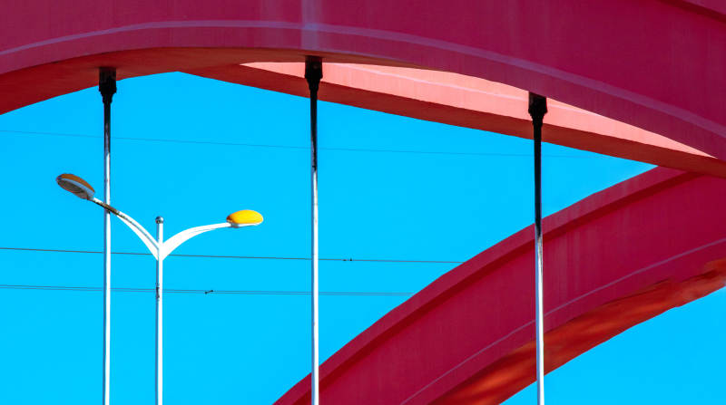 红桥蓝空街灯影图片