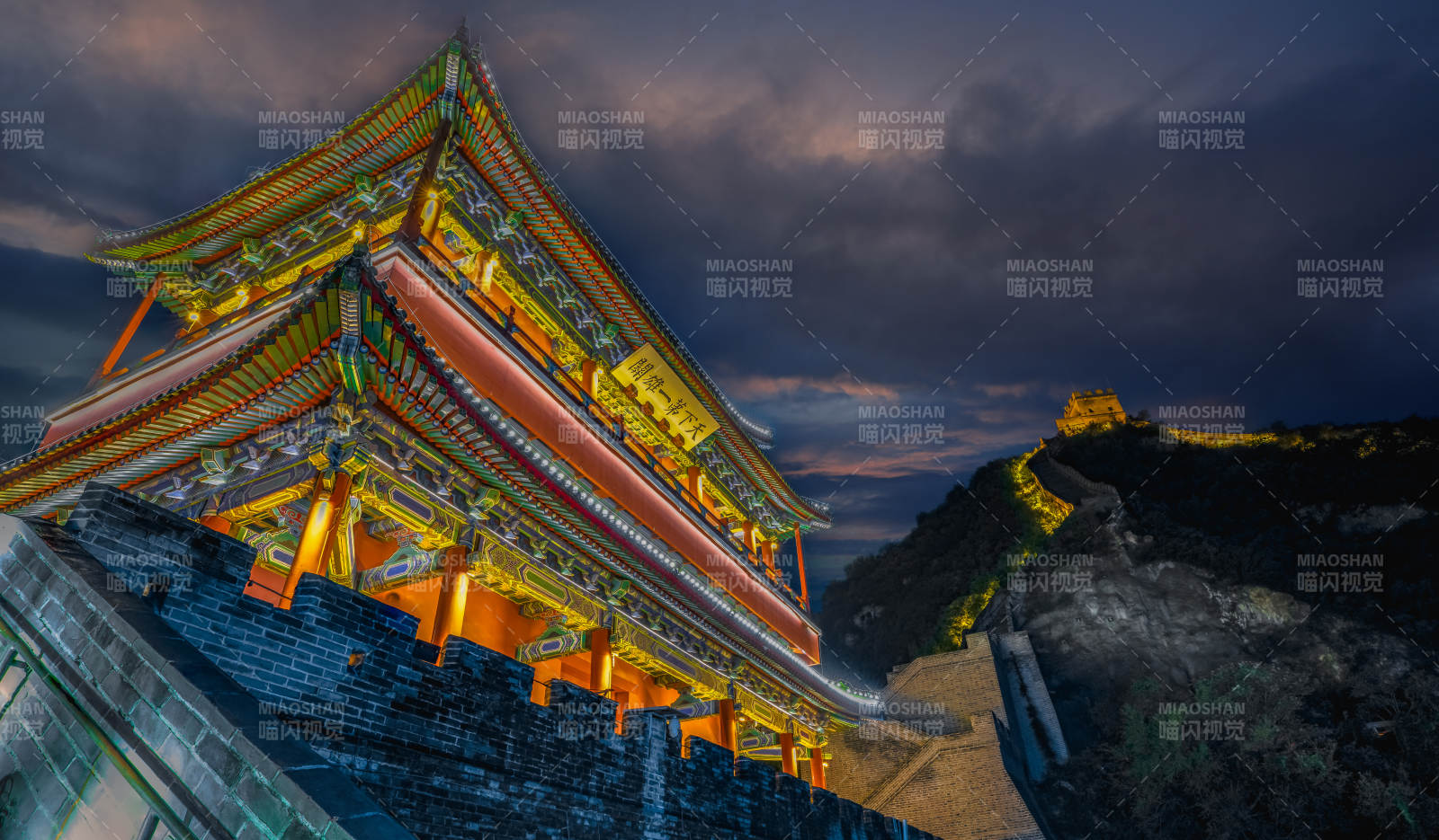 居庸关长城夜景图片