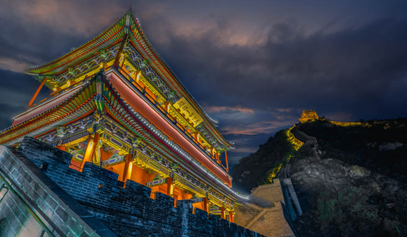 居庸关长城夜景图片