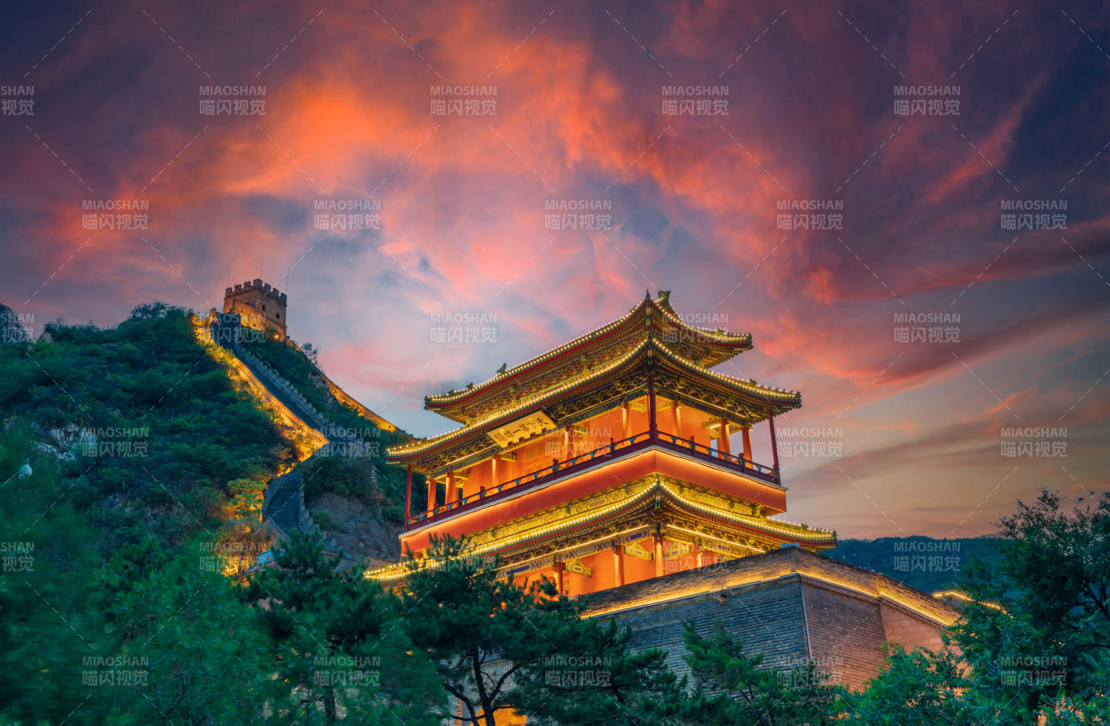 居庸关长城夕照图片