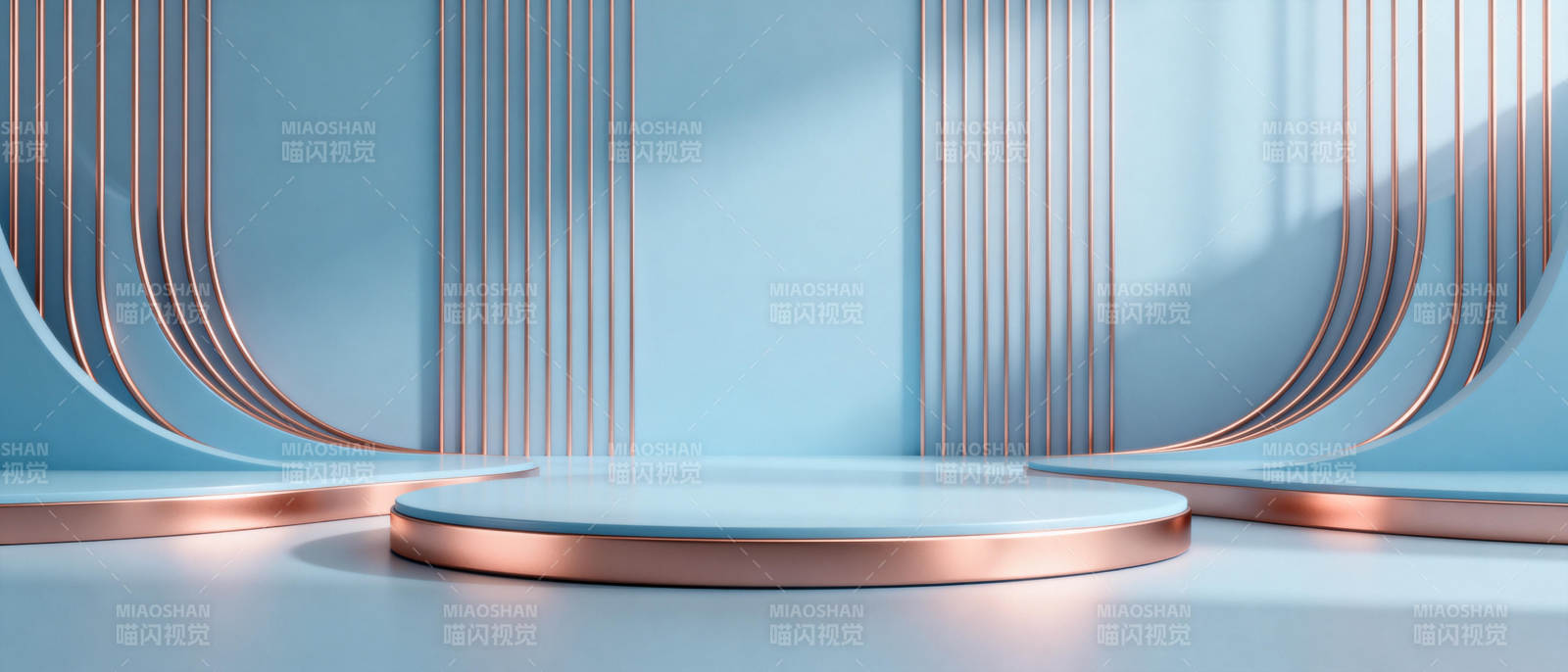 蓝铜几何舞台图片