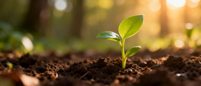 新芽破土而出图片