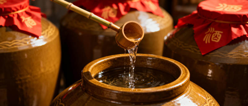 酒香四溢 竹筒斟酒图片