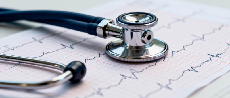 听诊器与心电图图片