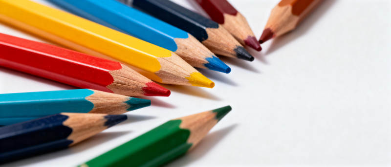 彩色铅笔排列图片