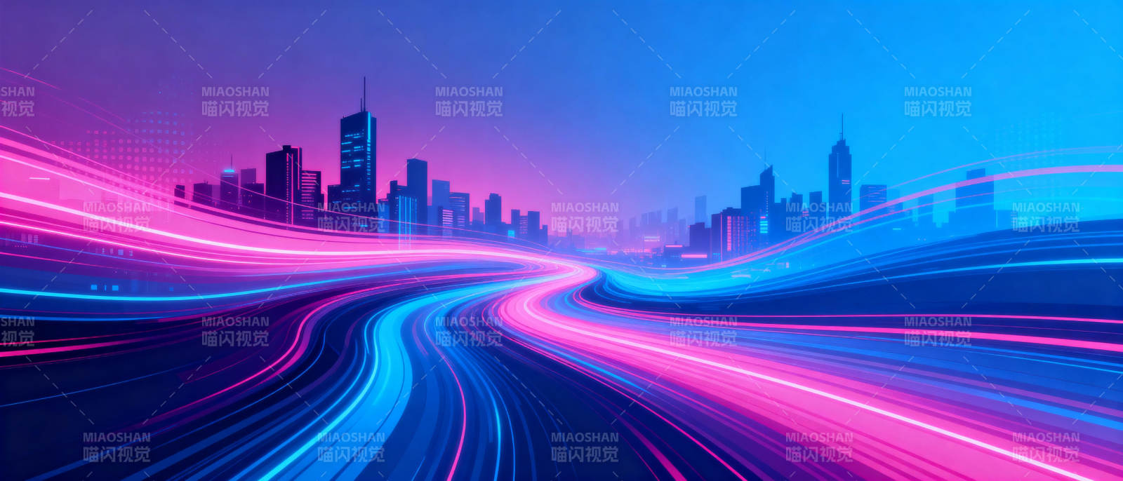 霓虹都市夜景图片