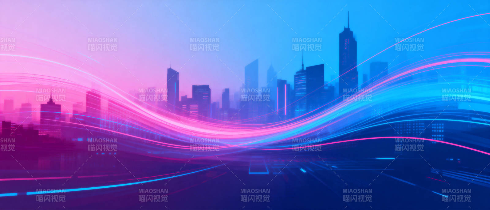 霓虹都市夜景图片